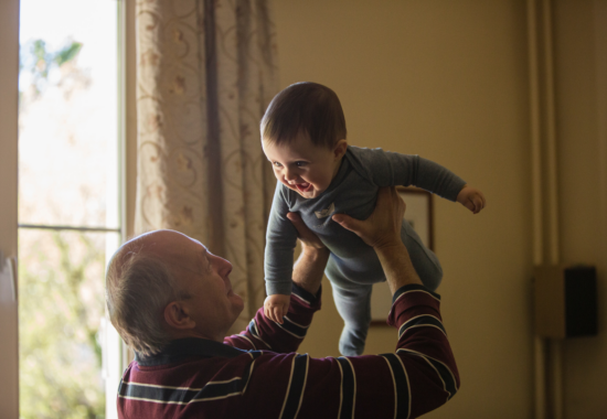 Man holding a baby